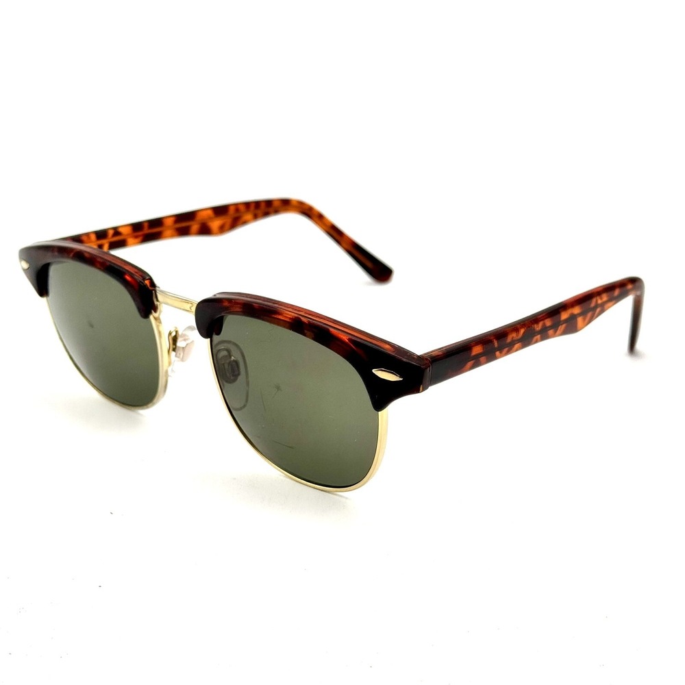 Classic Round Fashion Sunglasses Tortoise Gold Designer Frame Black Lenses Style - Picture 3 of 12